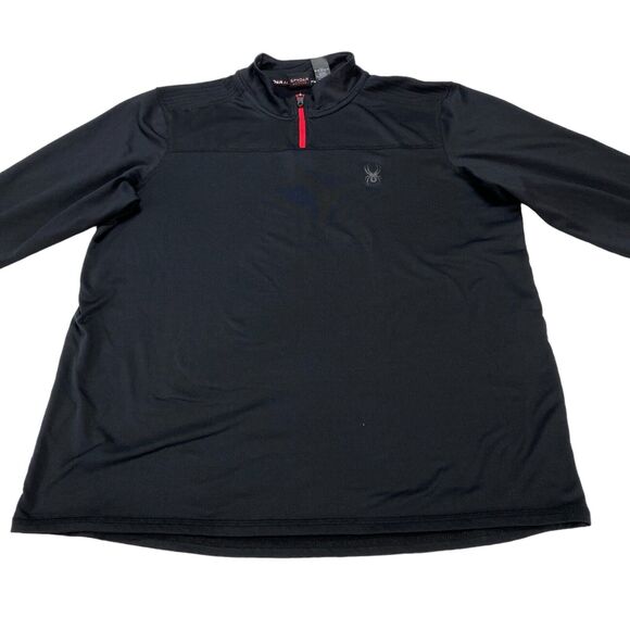Spyder Active Shirt Men's Medium Black ProwB Long Sleeve Quarter Zip Pullover - Picture 10 of 16